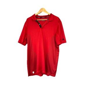 Adidas Climacool Men’s Large Red Golf Polo Shirt Performance Athletic
